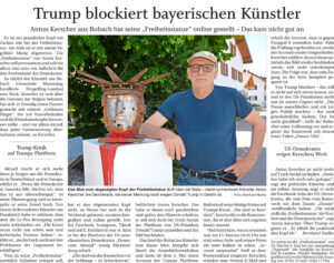 Zeitungsartikel 22.05.25, LNP Feuilleton, Trump blockiert bayerischen Künstler