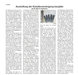 Zeitungsartikel 29.05.25, Vilstalbote, Ausstellung der Künstlervereinigung Isargilde
