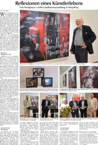 Zeitungsartikel 16.06.2025, LZ, Reflexionen eines Künstlerlebens