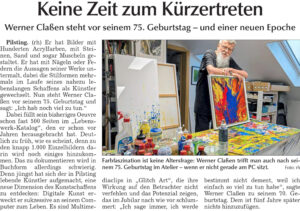 Zeitungsartikel 13.09.2025, LZ, Keine Zeit zum Kürzertreten, Werner Claßen