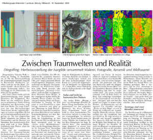 Zeitungsartikel 16.09.2026, Landauer Zeitung, Zwischen Traumwelten und Realität